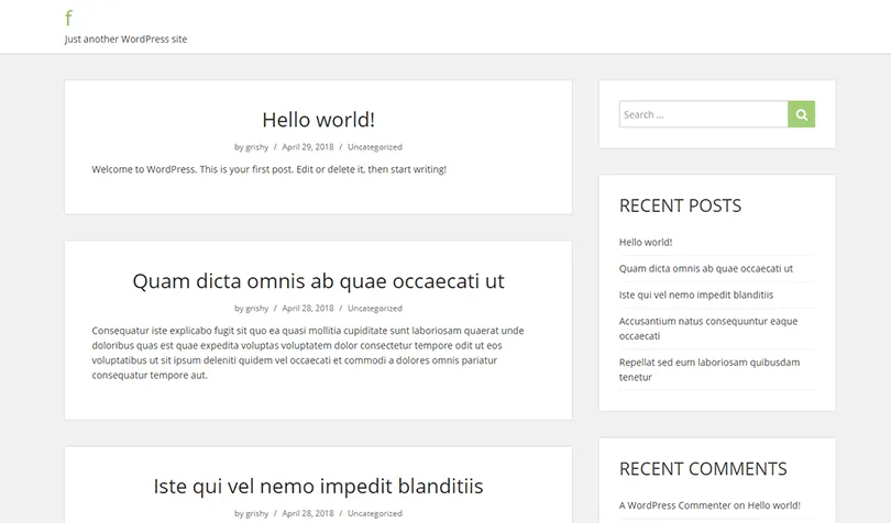 Панель WordPress со сгенерированными постами