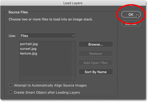 load images into photoshop
